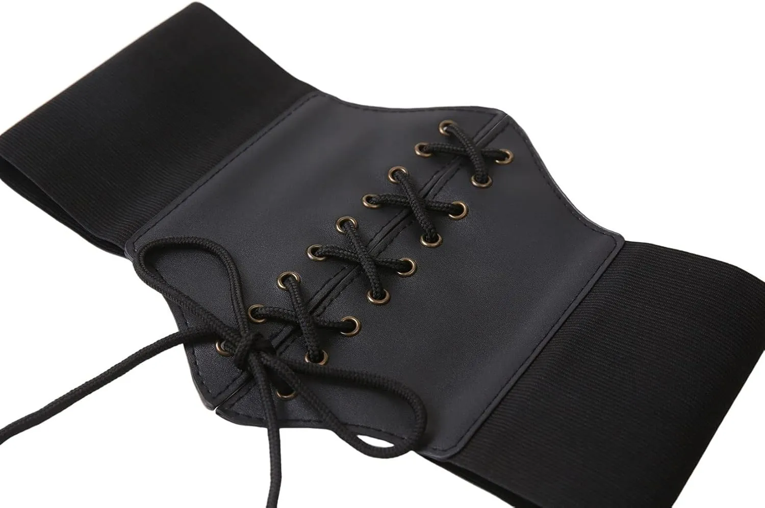 Hoerev Corsets Belt Tops Leather Vest Pirate Halloween Costume Lace Up Waist Belt Bustiers Corsets For Women