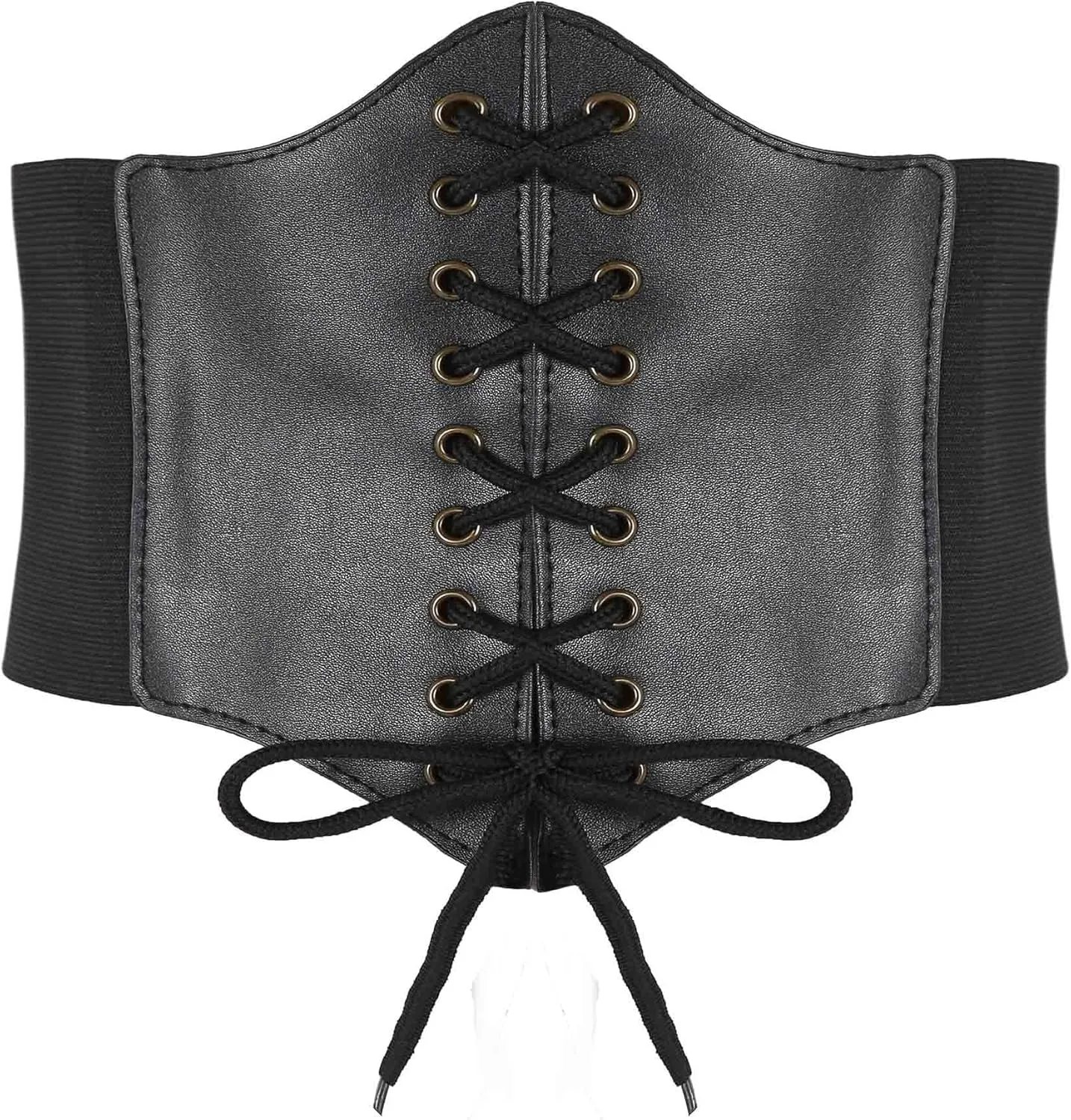 Hoerev Corsets Belt Tops Leather Vest Pirate Halloween Costume Lace Up Waist Belt Bustiers Corsets For Women