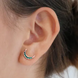 Jewelled Moon Crescent Earrings
