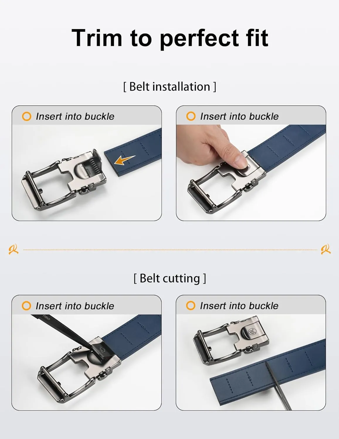 JUKMO 1.5" (38mm) Leather Ratchet Belt for Men in Gift Box