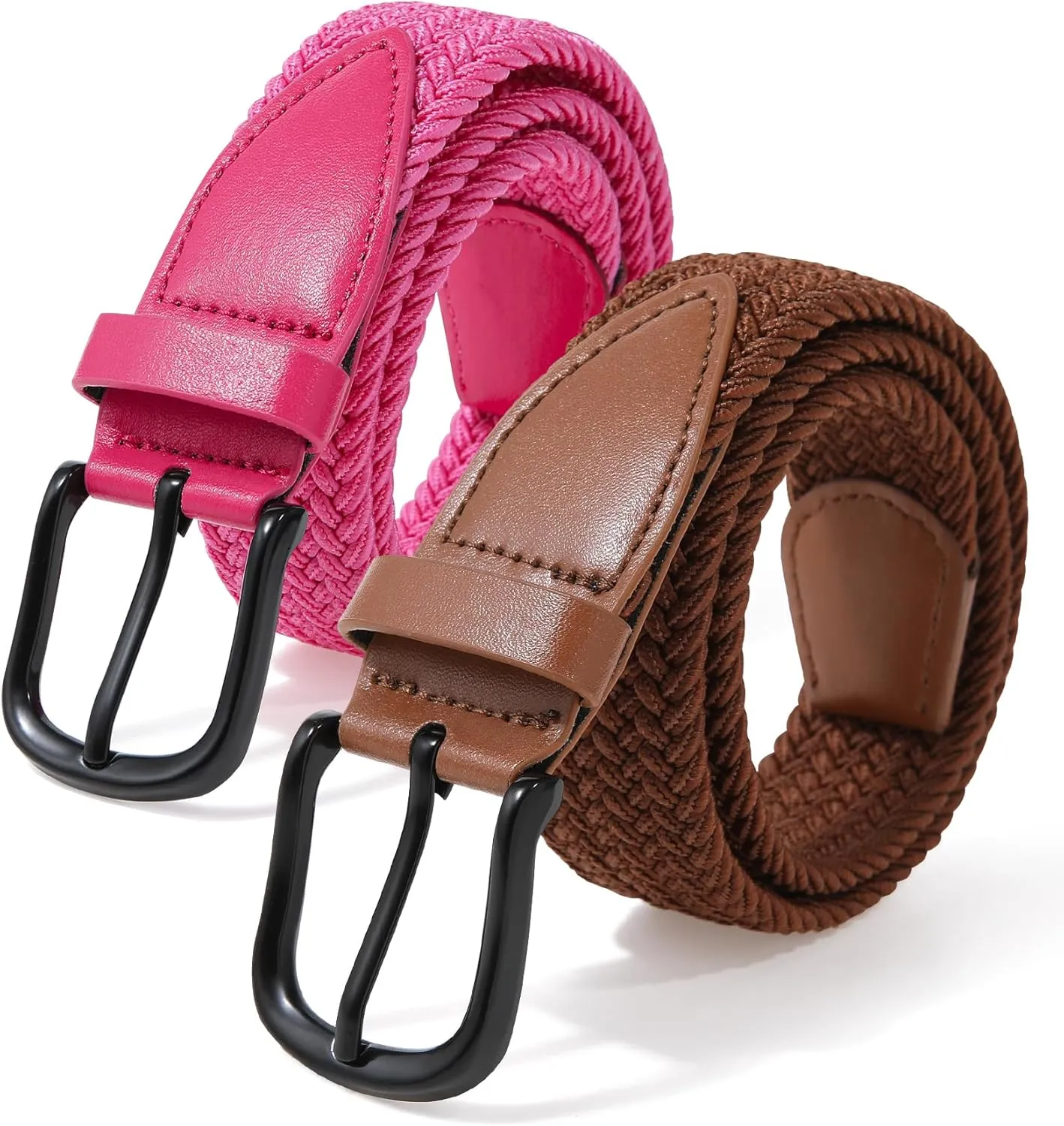 Kajeer Kids Belt for Boy, Stretch Braide Toddler Belt Pin Buckle Elastic Woven PU Golf Toddler Youth Belt for Casual