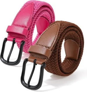 Kajeer Kids Belt for Boy, Stretch Braide Toddler Belt Pin Buckle Elastic Woven PU Golf Toddler Youth Belt for Casual