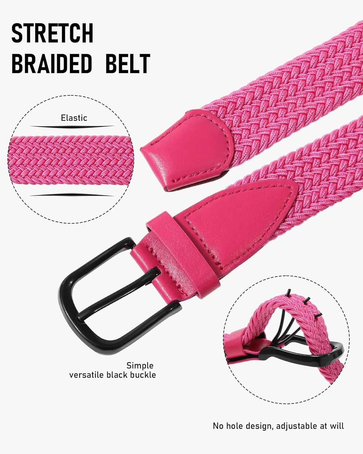 Kajeer Kids Belt for Boy, Stretch Braide Toddler Belt Pin Buckle Elastic Woven PU Golf Toddler Youth Belt for Casual