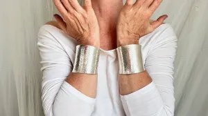 Karen Hill Tribe Sterling Silver PAIR Cuffs. Chunky. Gorgeous. 1017