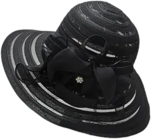 Kentucky Organza Wide Brim Sun Hat Summer Derby Hats for Tea Party Wide Brim Bowler Cap