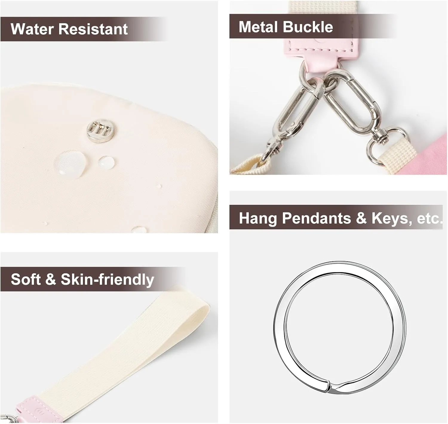 Keychain Wallet Mini Zip Around Wristlet Wallets for Women Detachable Dual Pouch Wristlet Portable Coin Purse Small Wallets