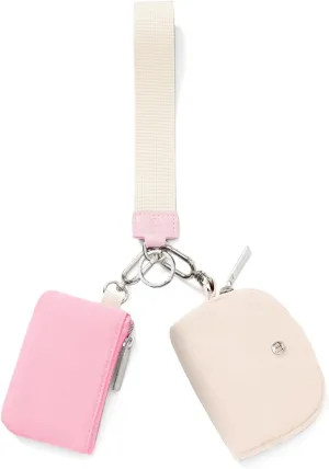 Keychain Wallet Mini Zip Around Wristlet Wallets for Women Detachable Dual Pouch Wristlet Portable Coin Purse Small Wallets