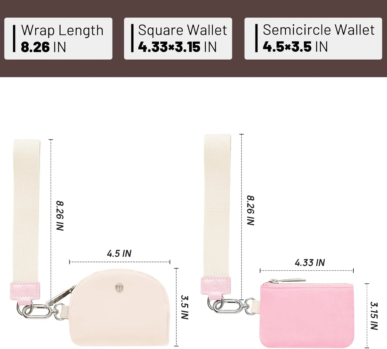 Keychain Wallet Mini Zip Around Wristlet Wallets for Women Detachable Dual Pouch Wristlet Portable Coin Purse Small Wallets