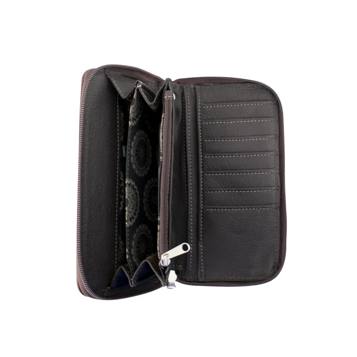 Ladies' Zip-Around Wallets - Black