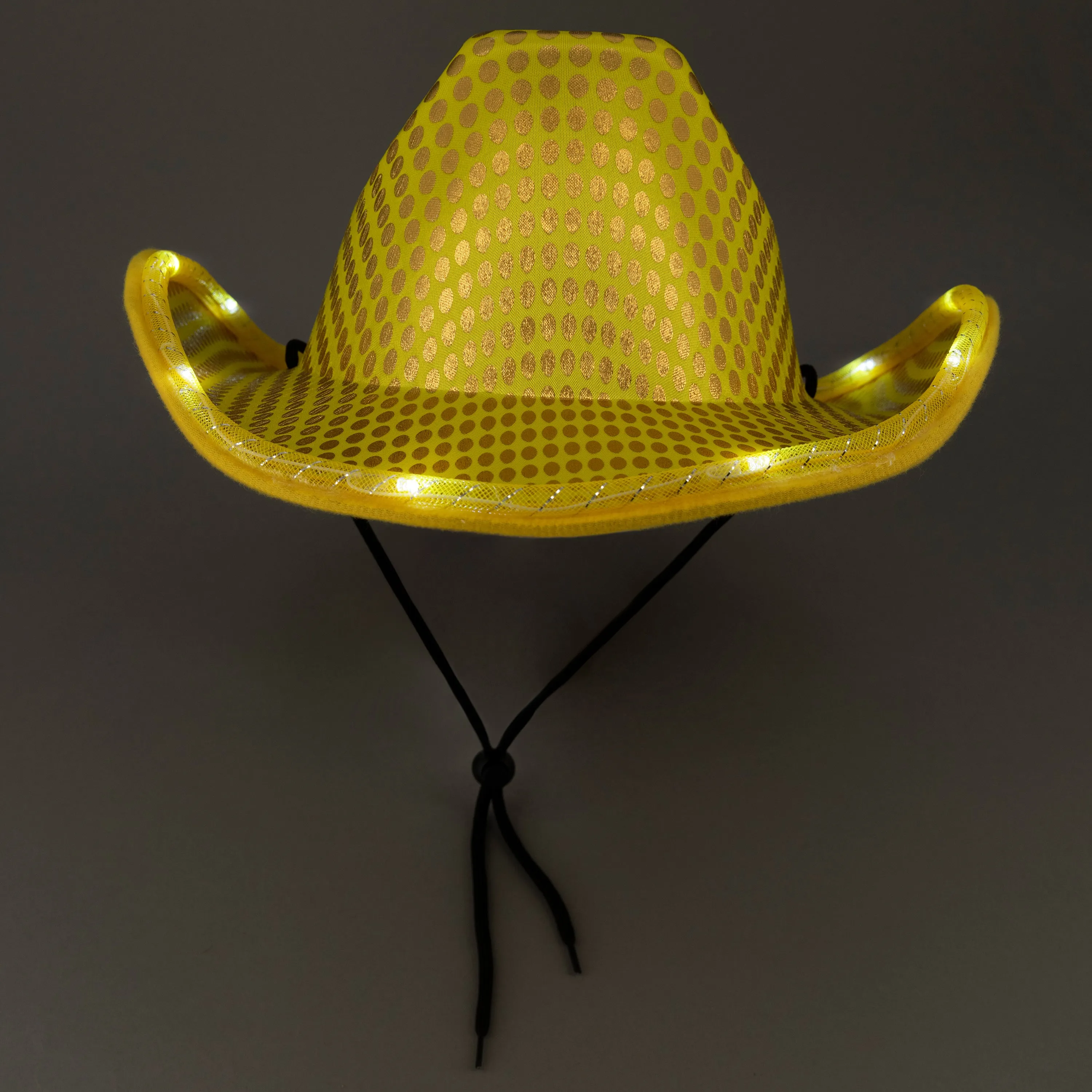 LED Light Up Flashing Sequin Gold Cowboy Hat - Pack of 96 Hats