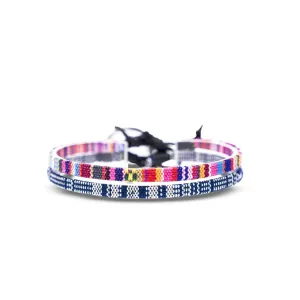 Made by Nami 2 Pcs Surfer Anklet Set Waterproof and Adjustable Braided Anklets for Women and Men Boho Ankle Bracelet Set of 2 for Ethnic Hippie Style (Blue-White & Pink)