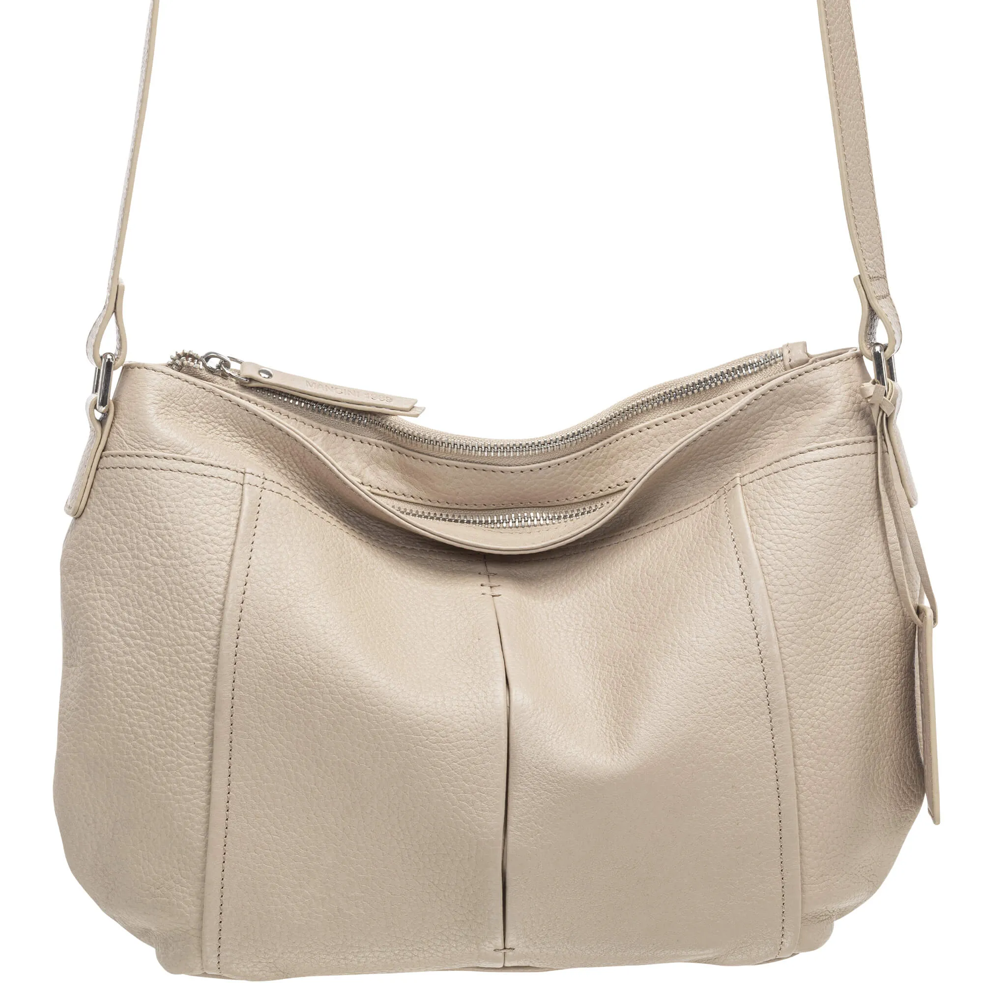 Mancini Pebbled Scarlet Crossbody Hobo bag