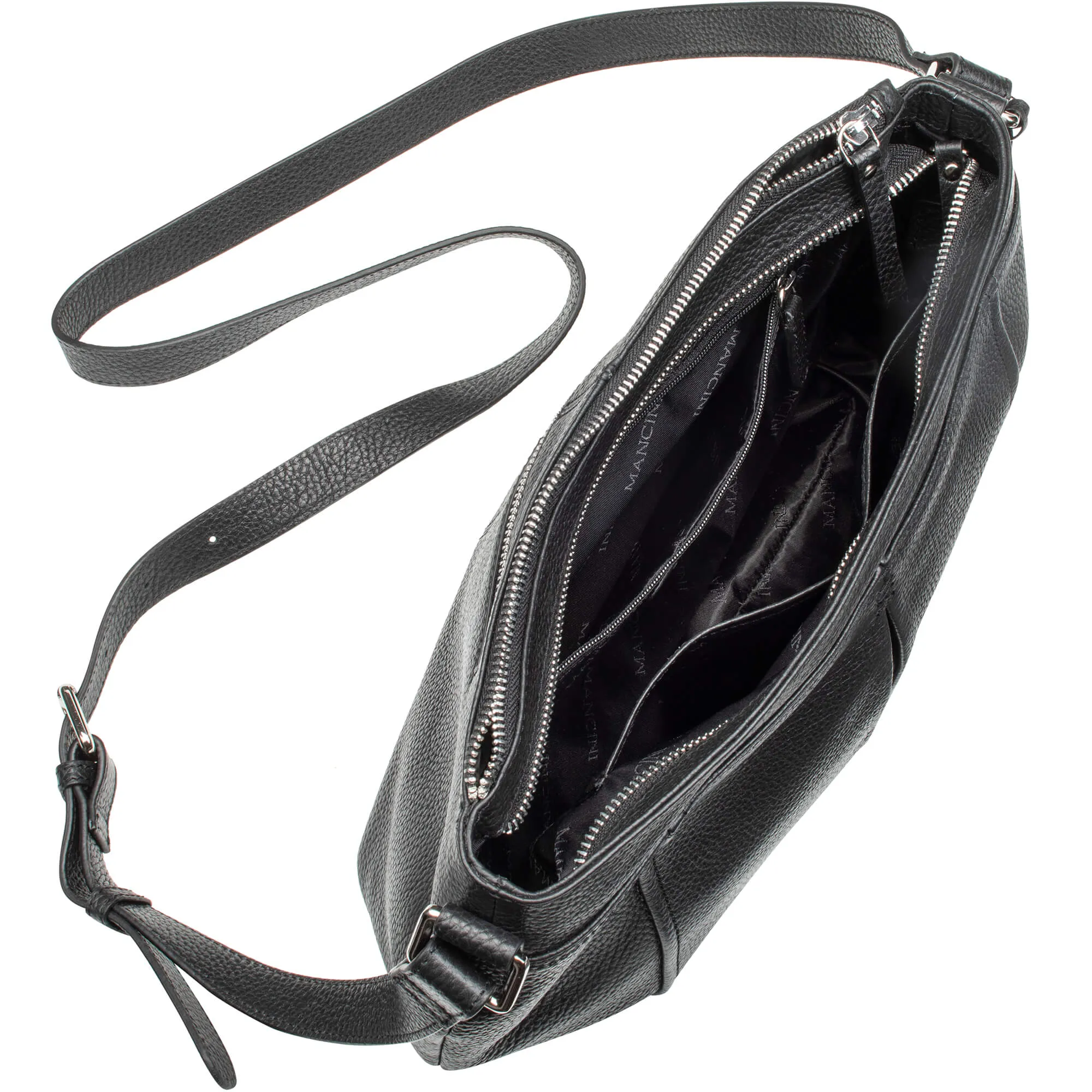 Mancini Pebbled Scarlet Crossbody Hobo bag