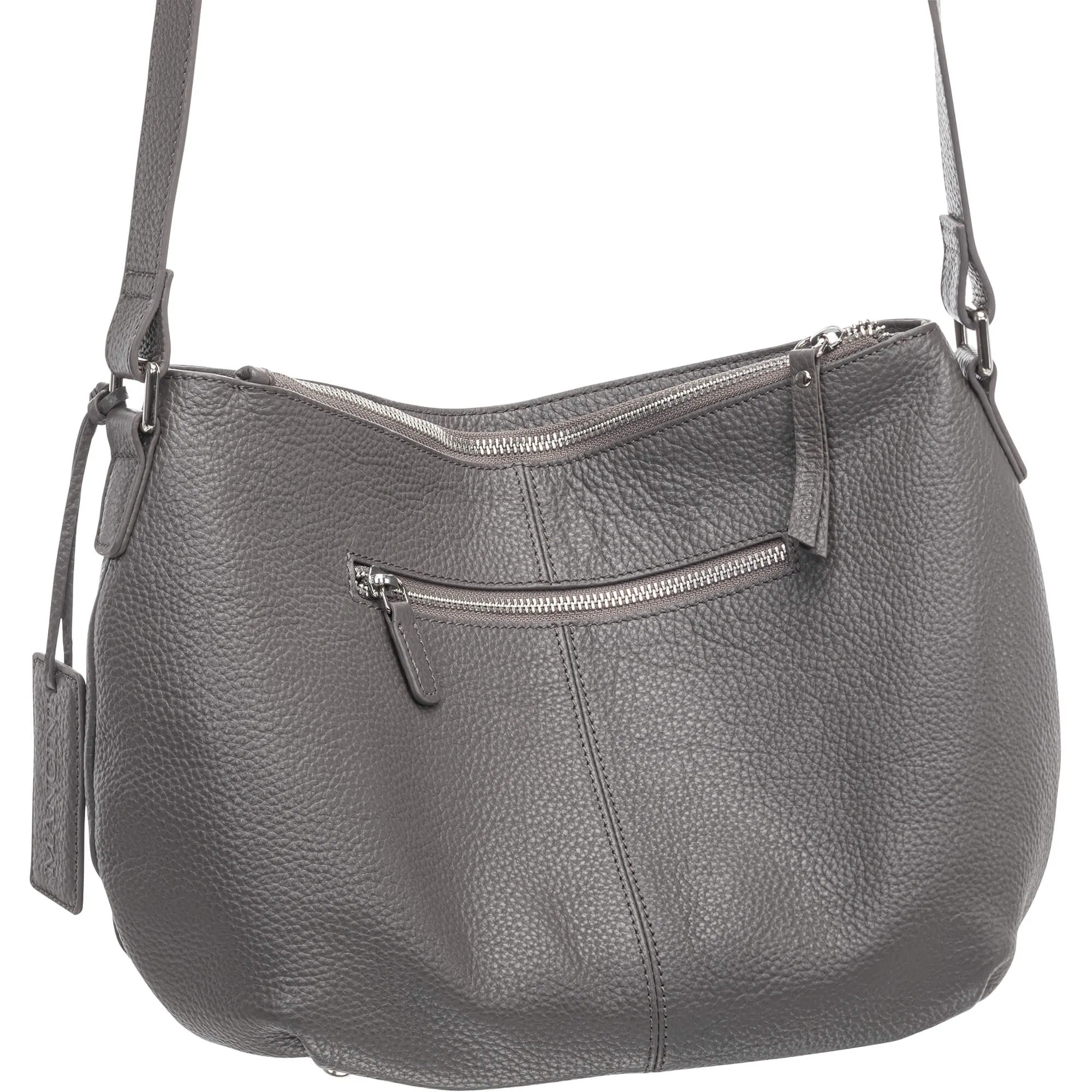 Mancini Pebbled Scarlet Crossbody Hobo bag