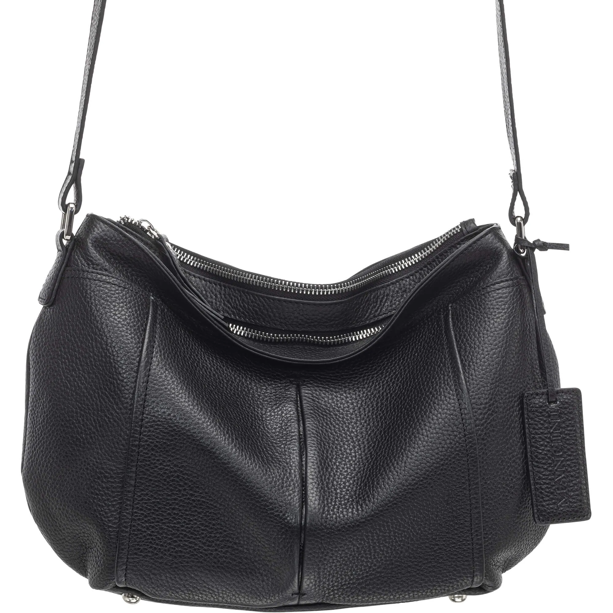 Mancini Pebbled Scarlet Crossbody Hobo bag