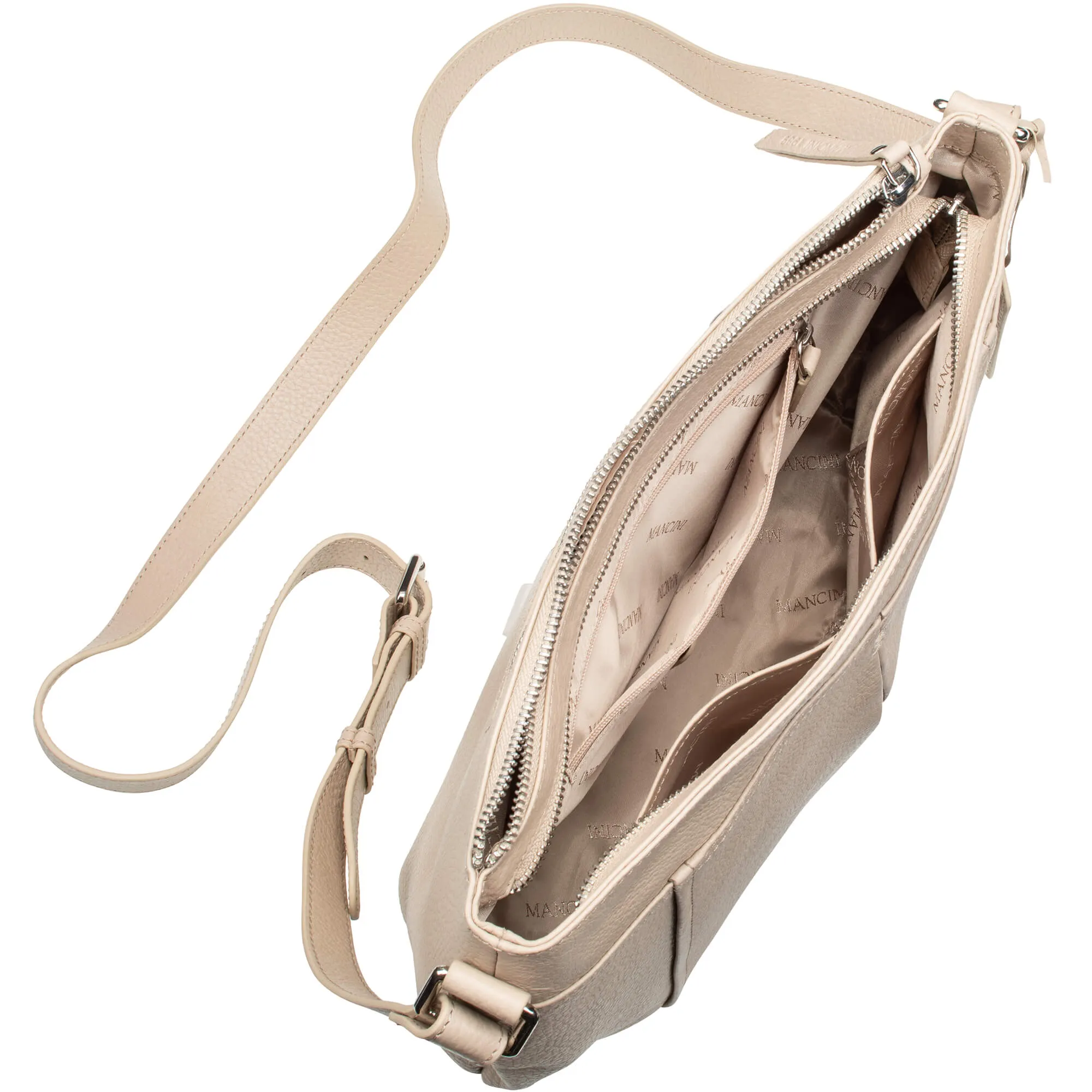 Mancini Pebbled Scarlet Crossbody Hobo bag