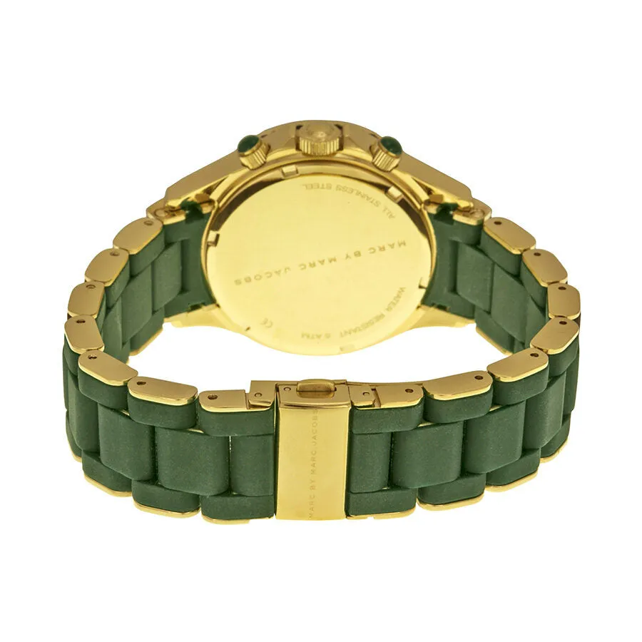 Marc By Marc Jacobs Rock Chronograph Teal Dial Teal Rubber Ladies Watch MBM2597