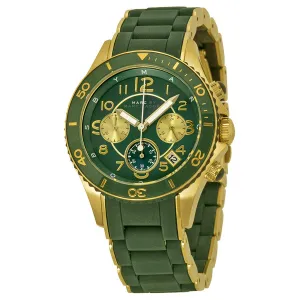 Marc By Marc Jacobs Rock Chronograph Teal Dial Teal Rubber Ladies Watch MBM2597