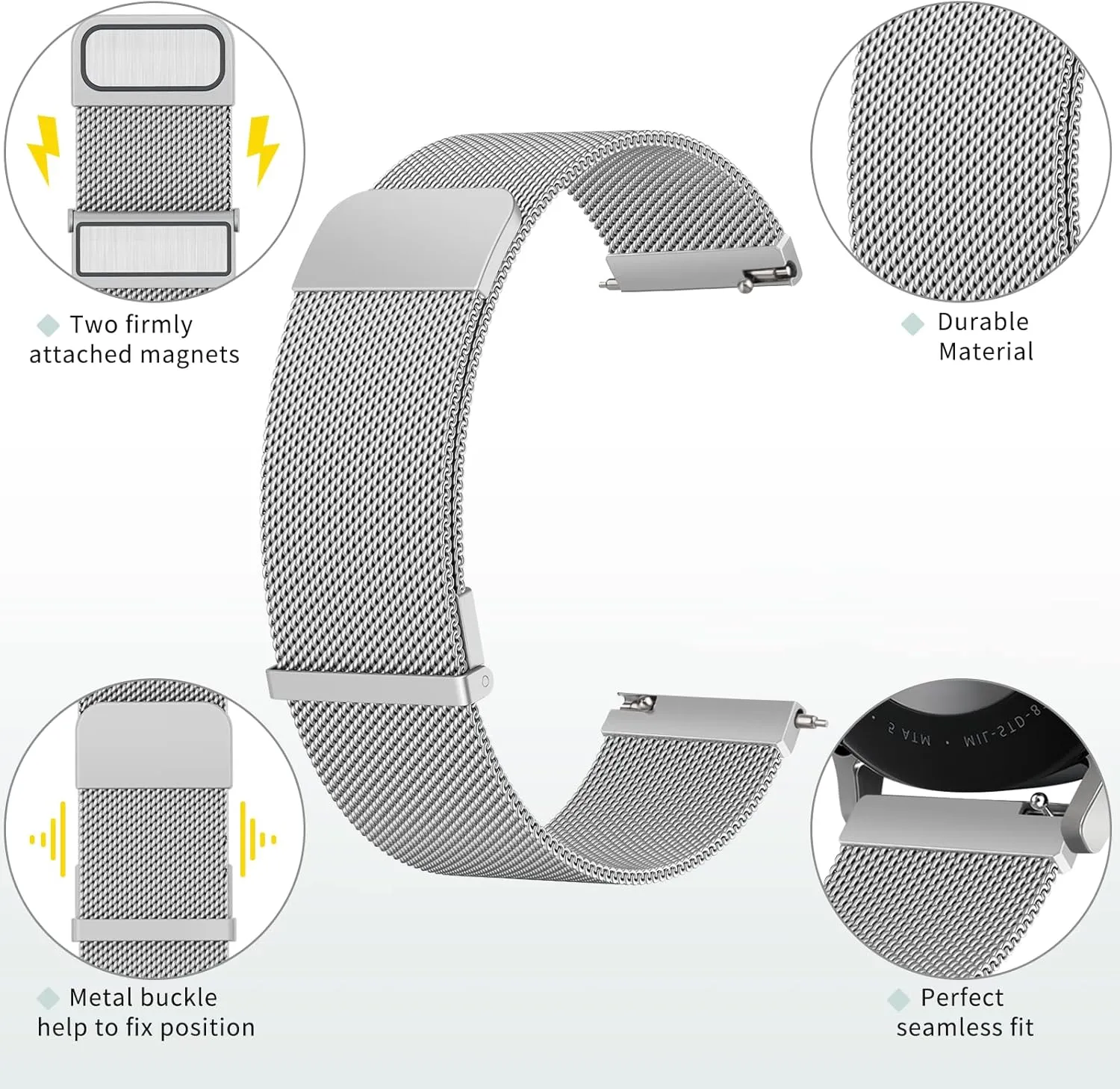 Meliya Metal Watch Bands, 20mm 22mm Quick Release Watch Strap, Stainless Steel Mesh Replacement band for Women Men