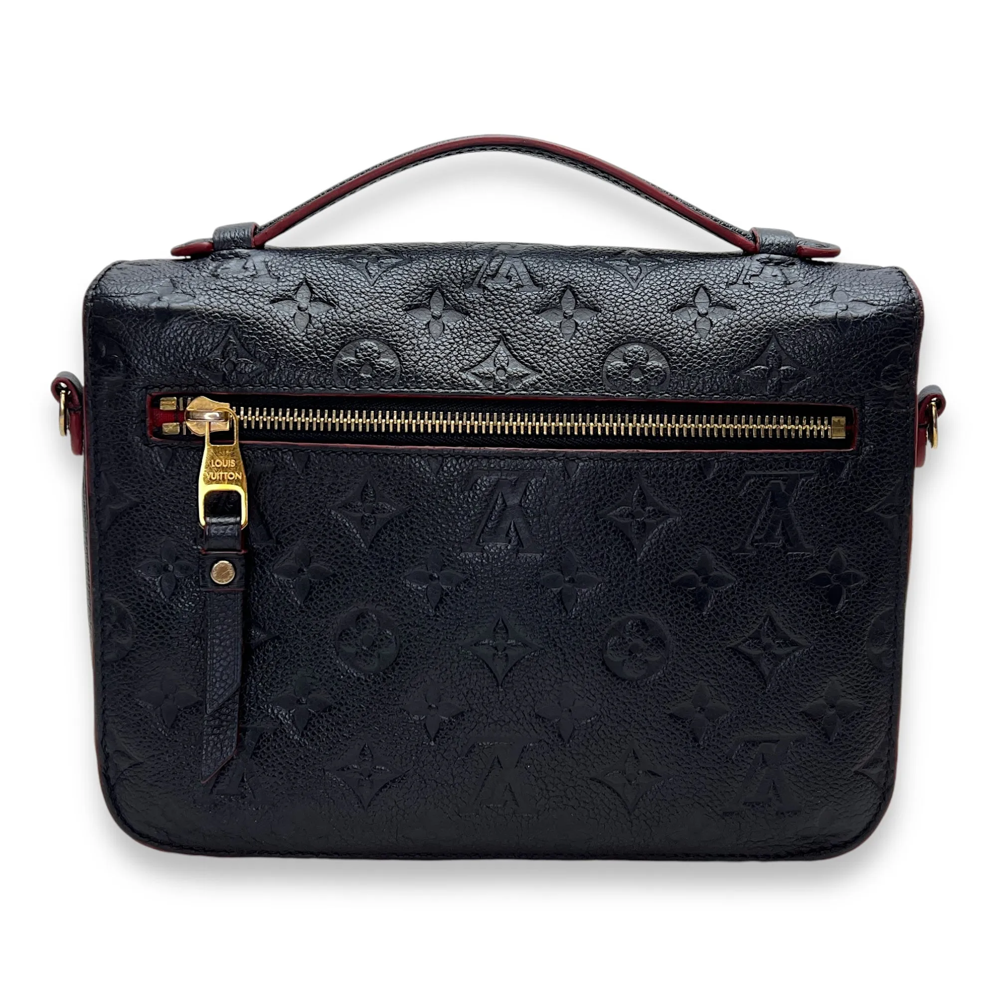 Metis Pochette Blue Crossbody Bag in Monogram Empreinte Leather, Gold hardware