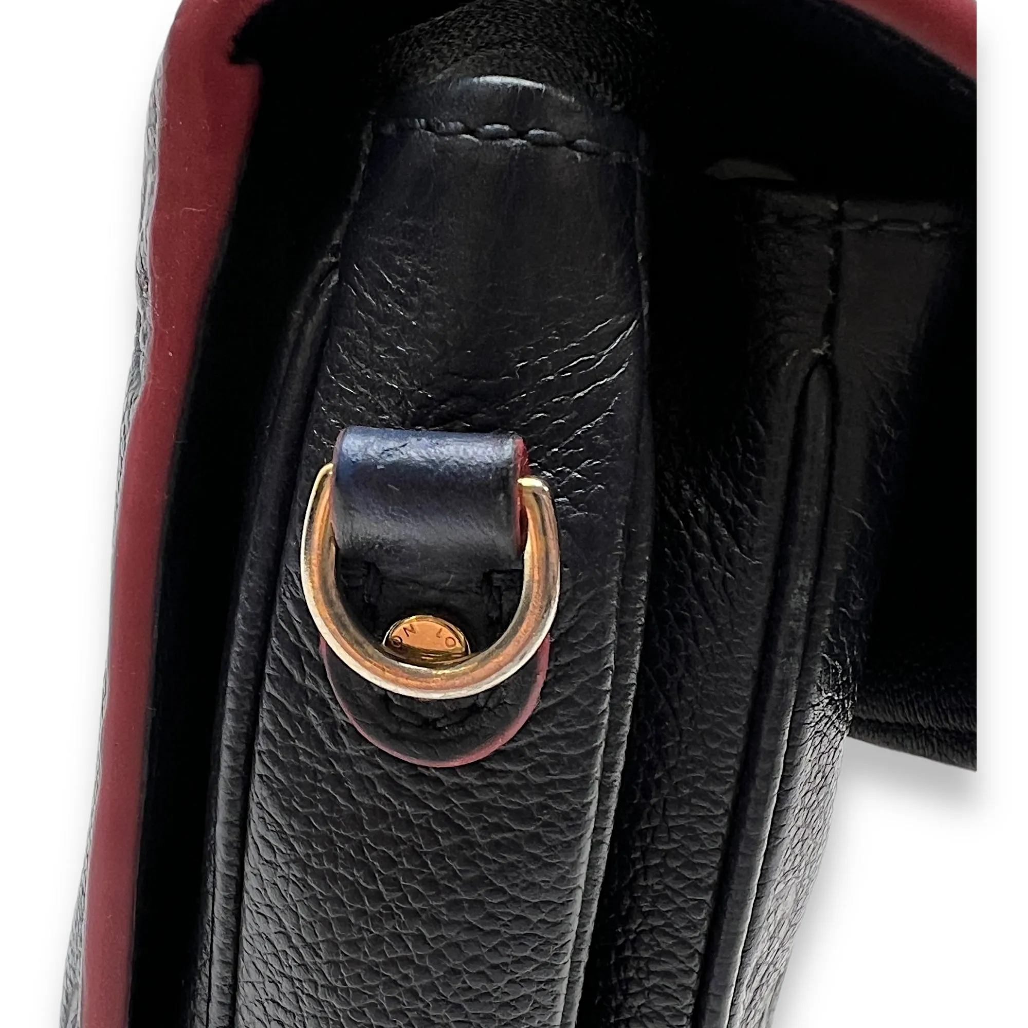 Metis Pochette Blue Crossbody Bag in Monogram Empreinte Leather, Gold hardware