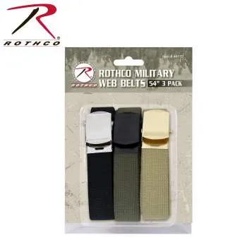 Military Web Belts In 3 Pack