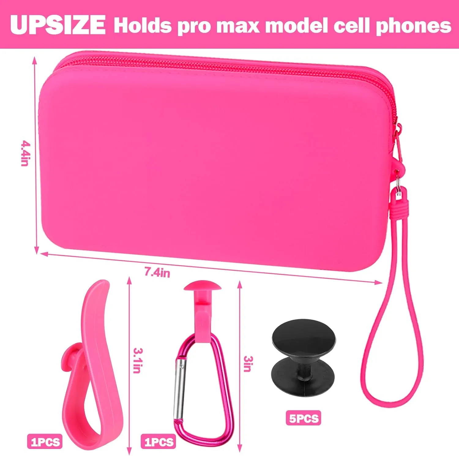 Mity rain Silicone Wallet for Bogg Bag Phone Holder, Accessories Set for Bogg Bag Contain 2PCS Key Holder and a Large Capacity Silicone Zipper Bag for Beach Bags Tote Bag