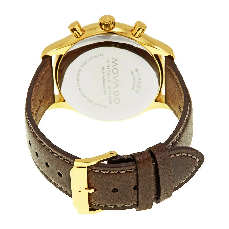 Movado Heritage Chronograph Parchment Dial Men's Watch 3650007