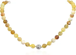 Natural Stone Beaded Necklace for Women Men Gemstone Knotted Necklace Birthstone Necklace 18 inches.