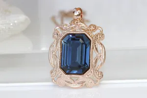 NAVY BLUE NECKLACE,