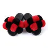 New arrival high quality plush flip flops women summer fluffy slides faux fur slippers