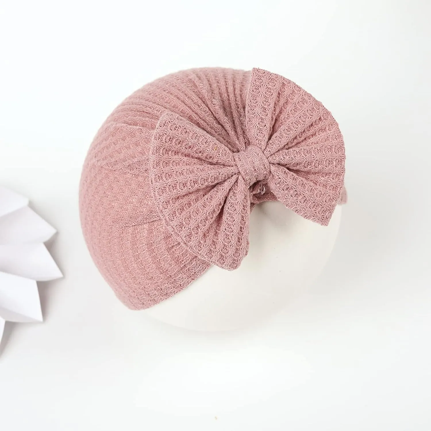 Newborn Hospital Hat Mittens Baby Beanies with Bow Knot Infant Caps Soft Cute Toddler Headwrap for Boys Girls