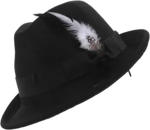 NOLITOY Men Vintage Fedora Hat Short Brim Felt Jazz Cap for Formal Occasions Lightweight Unique Design Stylish