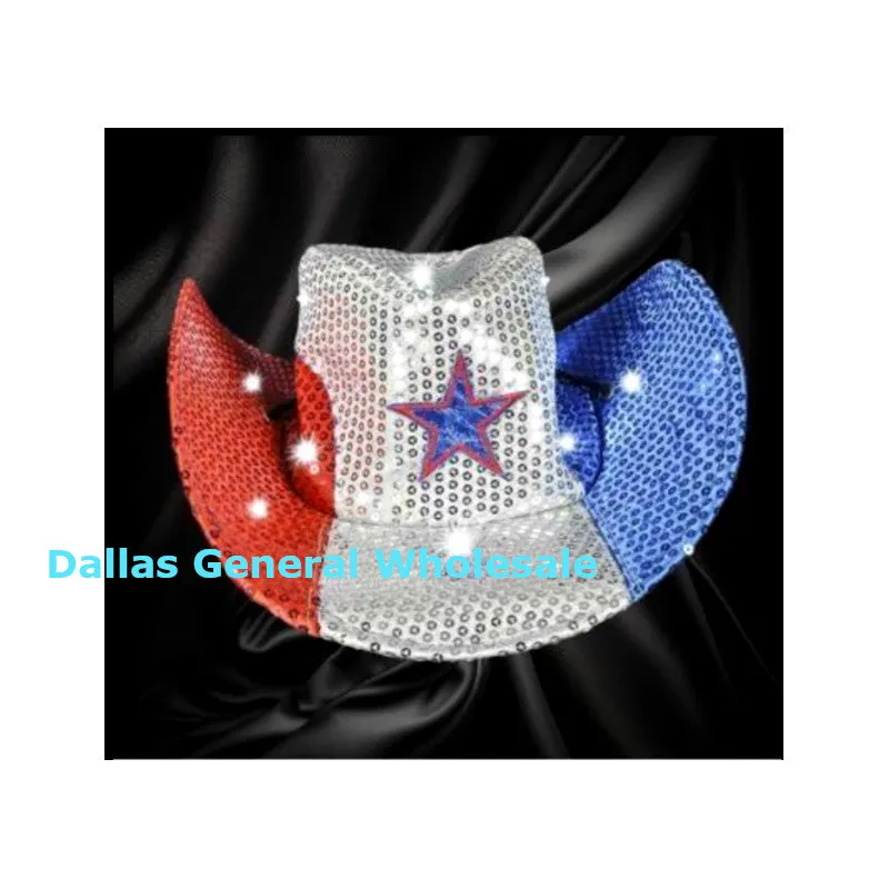 Novelty Light Up USA Cowboy Hats Wholesale