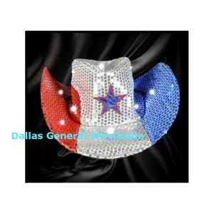 Novelty Light Up USA Cowboy Hats Wholesale