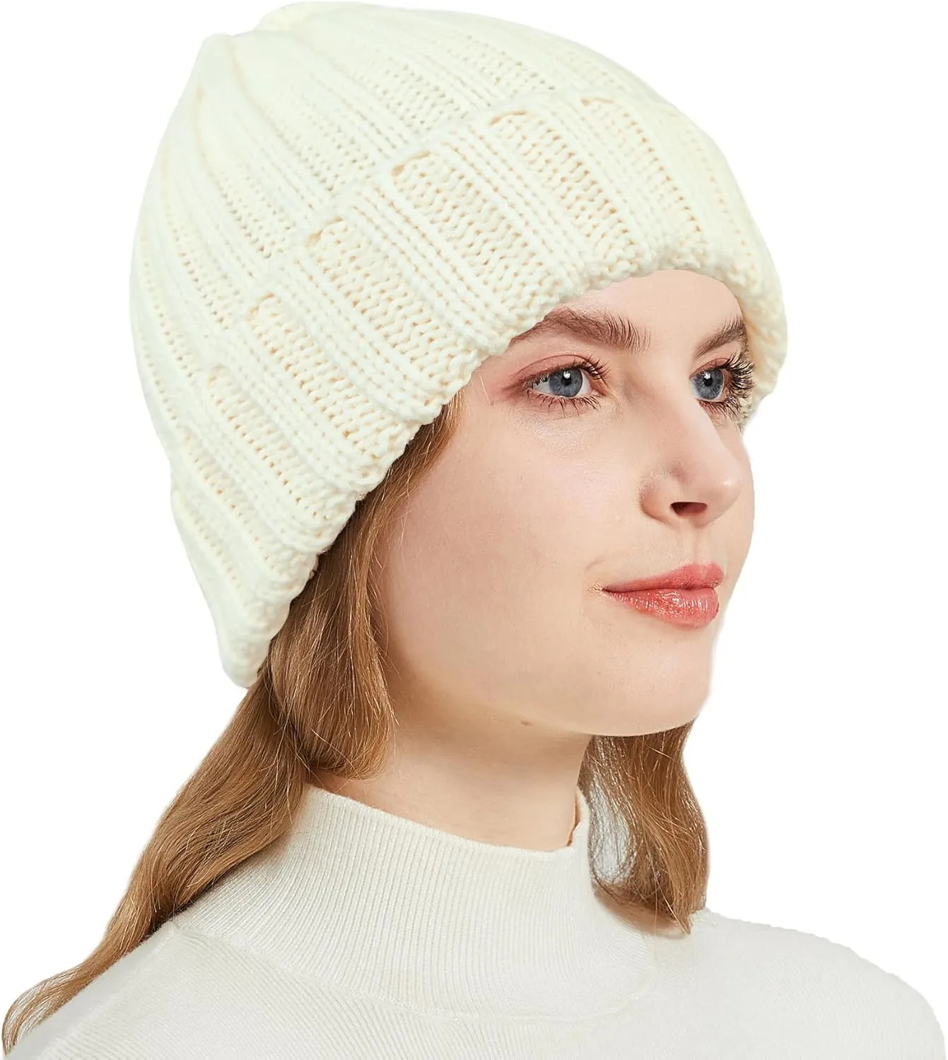 NPQQUAN Thick Warm Winter Hats for Women Knit Beanie Hat Skull Cap Beanies for Men Women