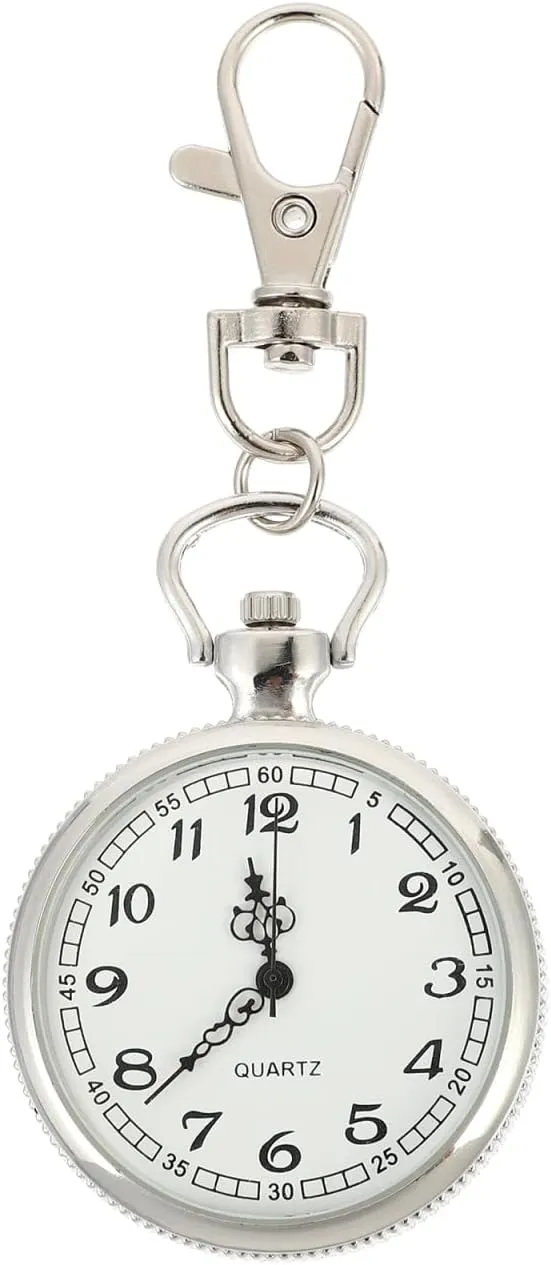 POPETPOP Nurses Watches for Women: Clip On Pocket Quartz Watch - Portable with Clip for Nurses Doctors Office Worker Decorative (Stainless Steel)