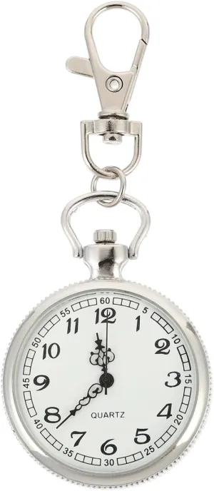 POPETPOP Nurses Watches for Women: Clip On Pocket Quartz Watch - Portable with Clip for Nurses Doctors Office Worker Decorative (Stainless Steel)