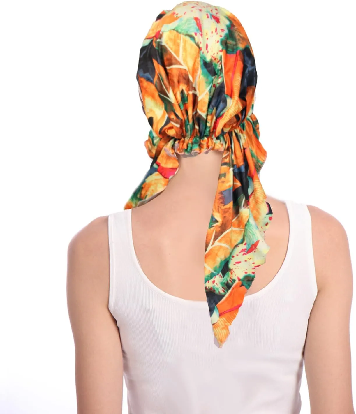 Pre Tied Chemo Head Scarf for Women - Slip On Bandana Headwrap Caps Cancer Turban Sleep Hair Cover Hat