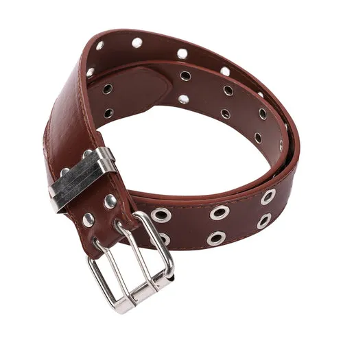 Pu Leather Adjustable Fashion Double Grommet Belt Rock Motorcycle