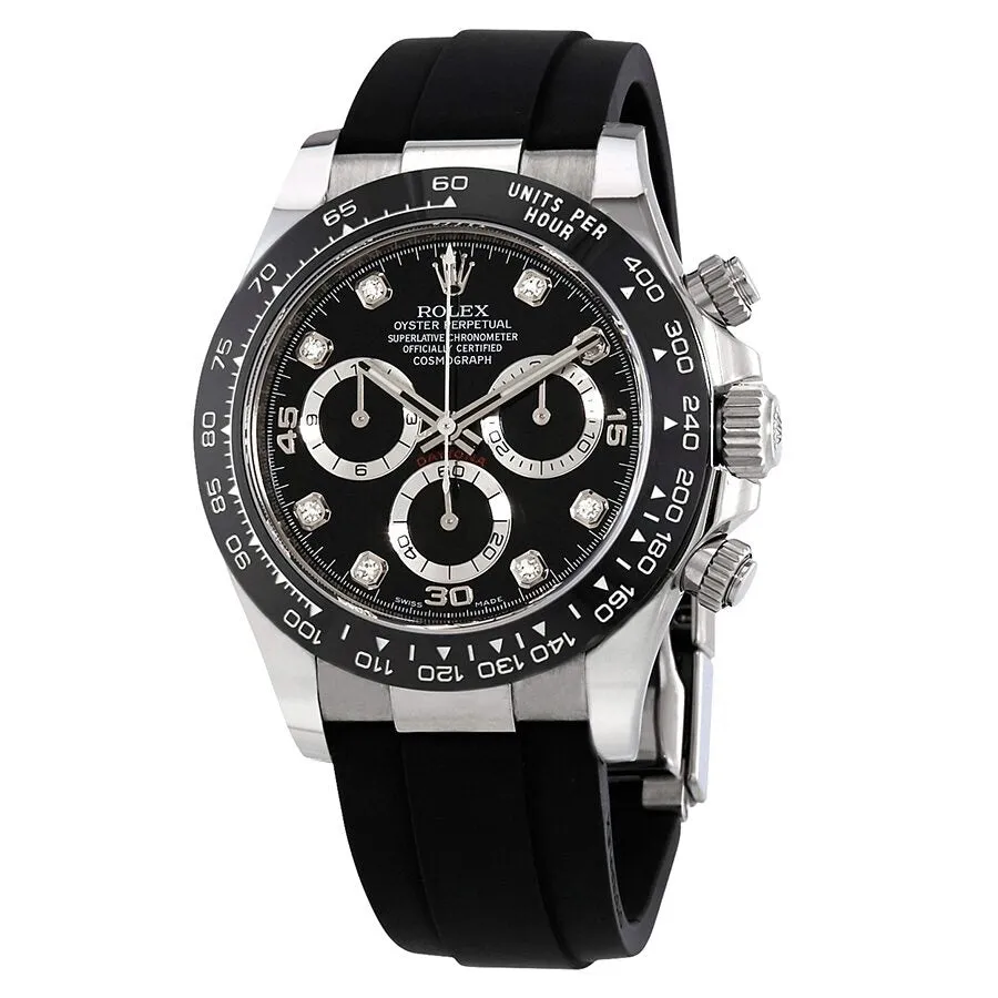 Rolex Cosmograph Daytona Black Diamond Dial Men's Chronograph Oysterflex Watch 116519BKDR