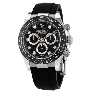 Rolex Cosmograph Daytona Black Diamond Dial Men's Chronograph Oysterflex Watch 116519BKDR