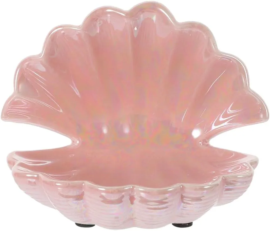 SAFIGLE Sea Shells Trinket Box, Hinged Seashell Figurine Jewelry Dish Mermaid Clam Ring Holder Decorative Earrings Necklace Storage Container Candy Box