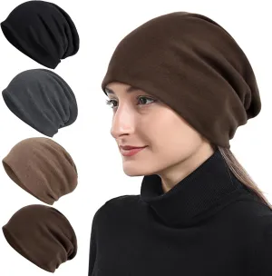 Senker Fashion Cotton Slouchy Beanie Hats, Chemo Headwear for Women Men Soft Lightweight Chemo Skull Cap Elastic Sleeping Cap