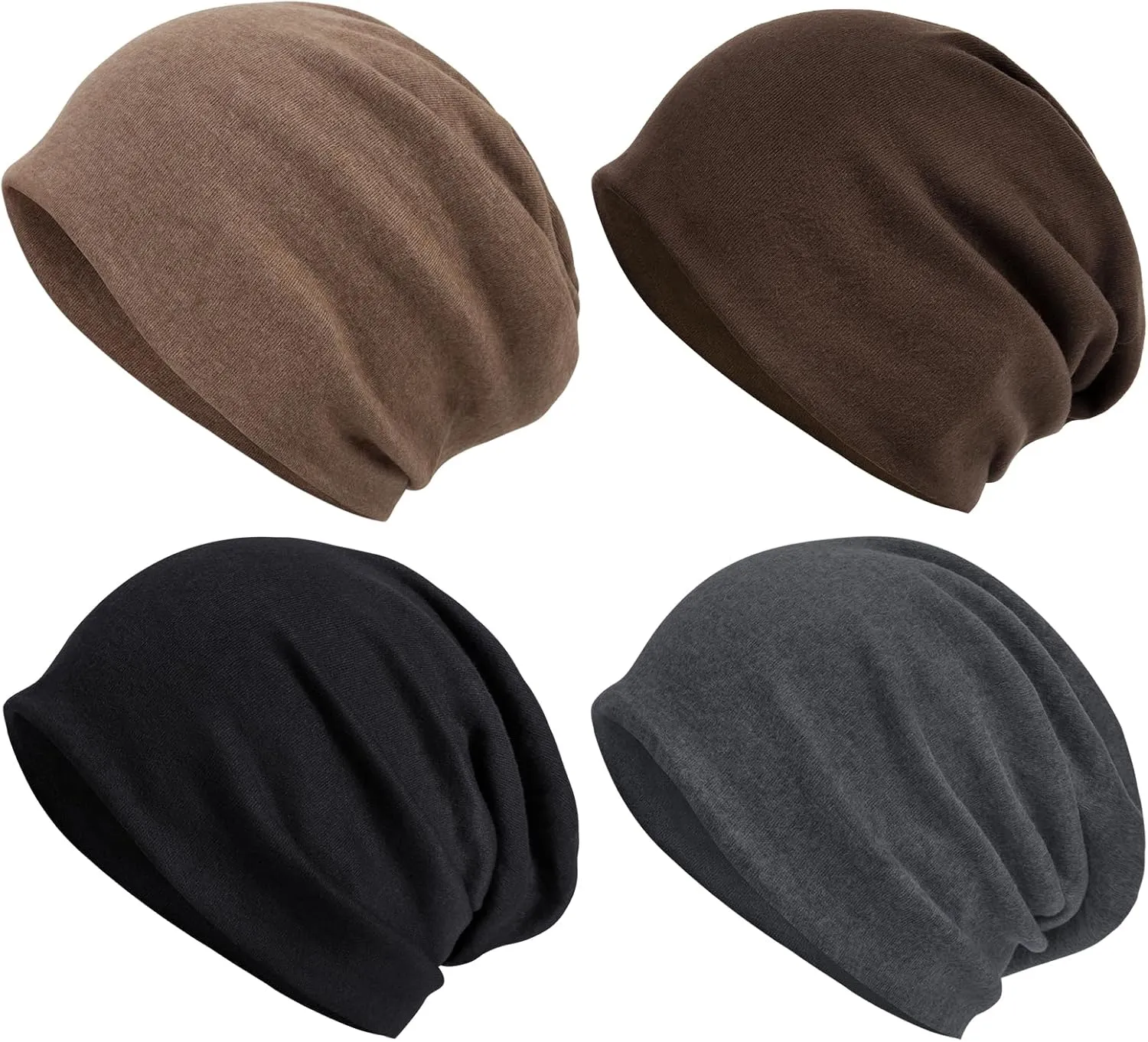 Senker Fashion Cotton Slouchy Beanie Hats, Chemo Headwear for Women Men Soft Lightweight Chemo Skull Cap Elastic Sleeping Cap
