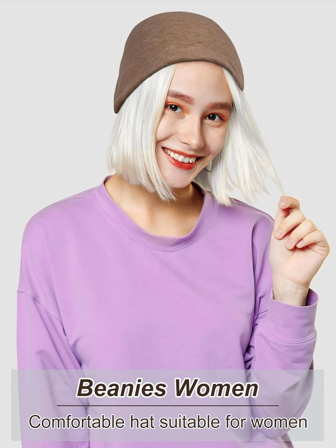 Senker Fashion Cotton Slouchy Beanie Hats, Chemo Headwear for Women Men Soft Lightweight Chemo Skull Cap Elastic Sleeping Cap