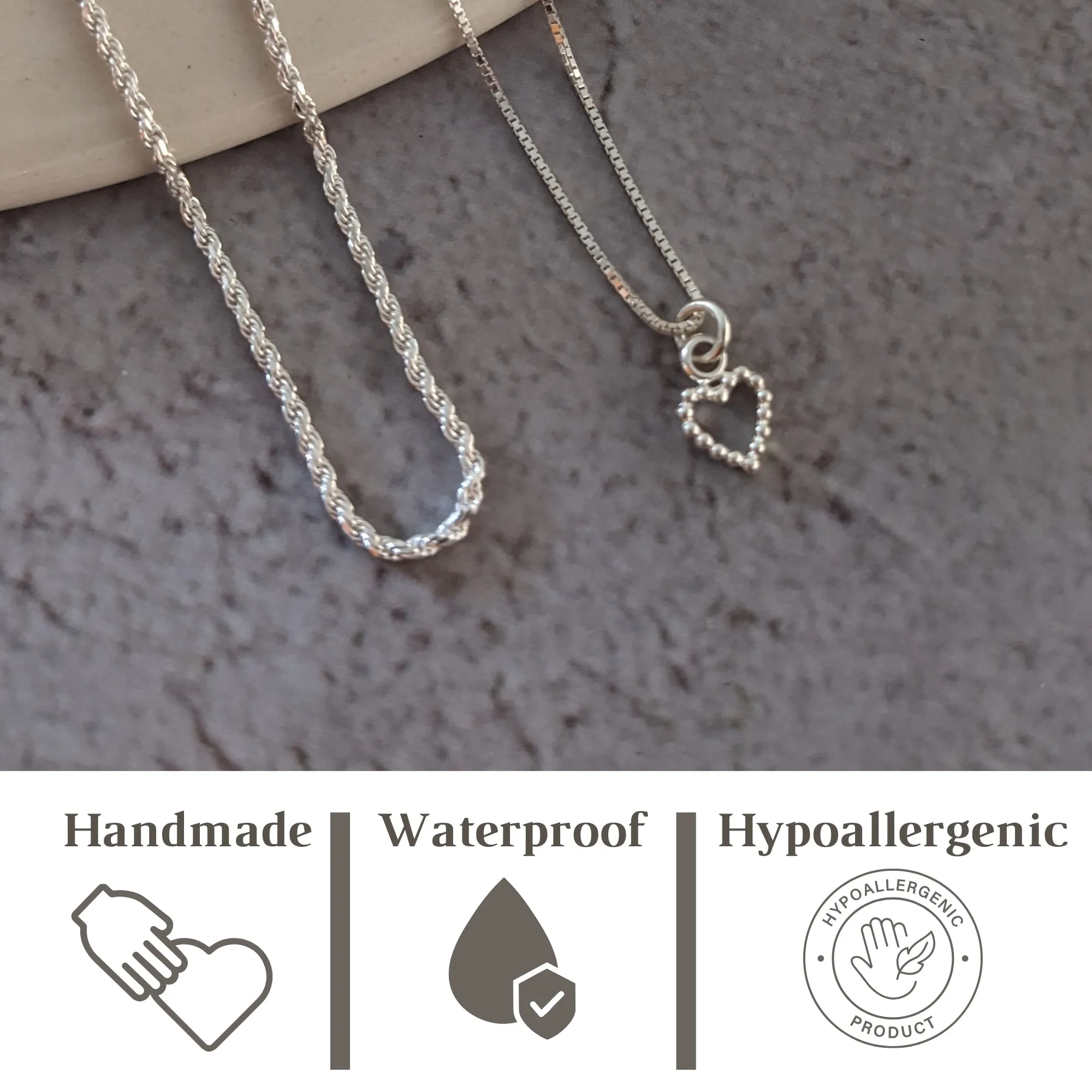 Silver Heart Frame Necklace