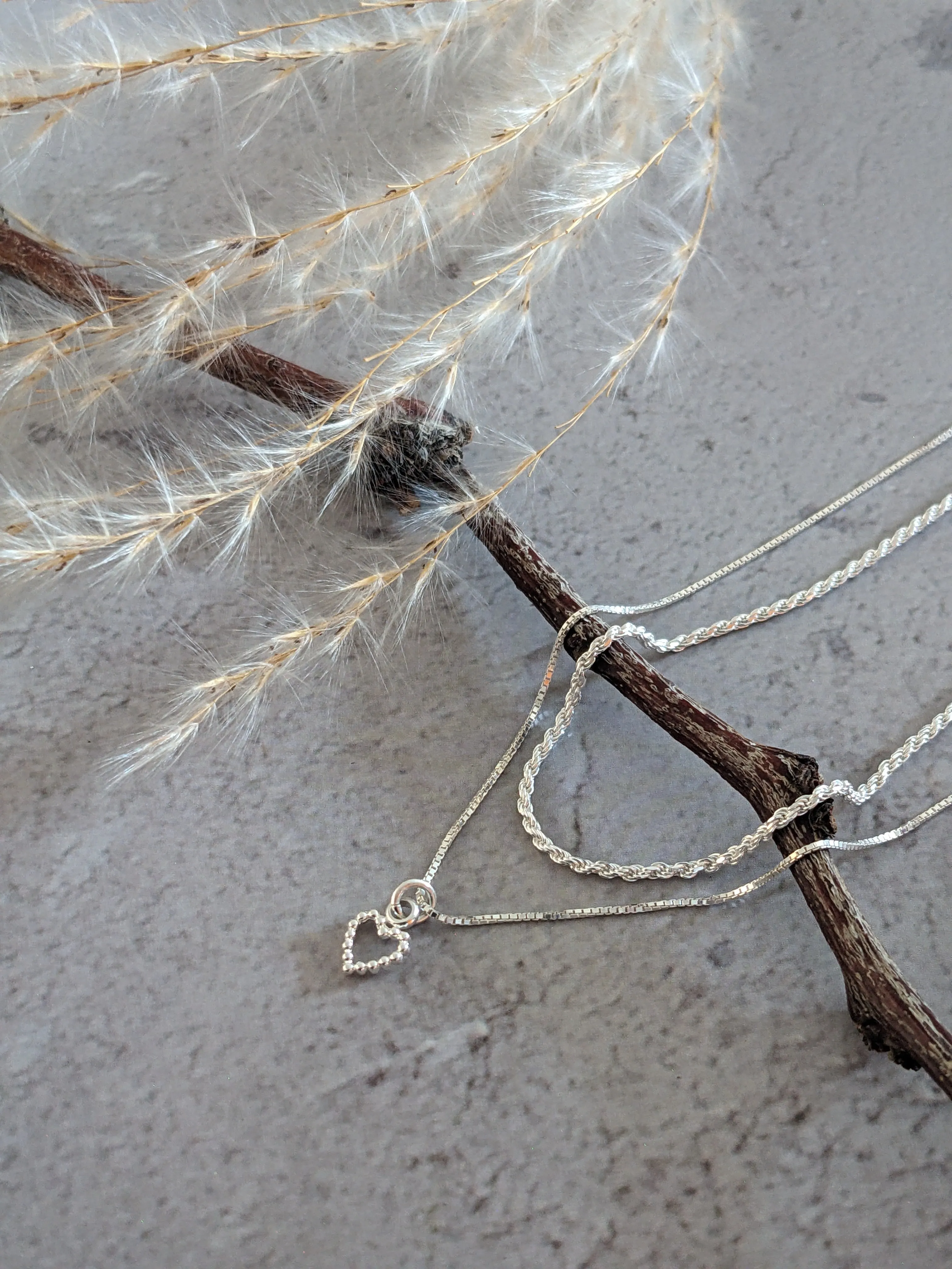 Silver Heart Frame Necklace