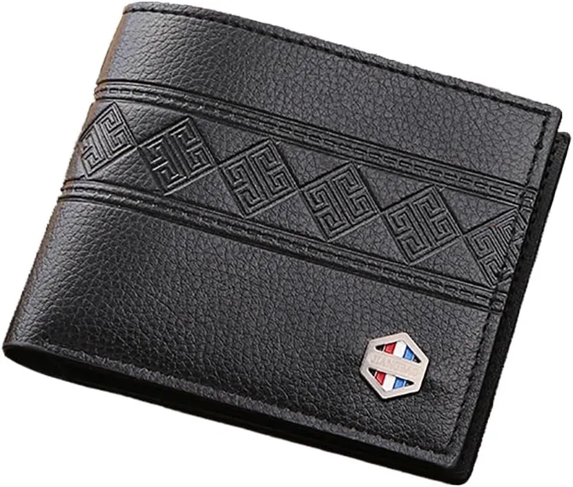 Slim Wallet for Men with Money Clip, Minimalist Wallet, Bifold Mens Wallets with Credit Card Holder, PU Leather Men's Wallet with Coin Purse, Carteras Para Hombres (Black 1)