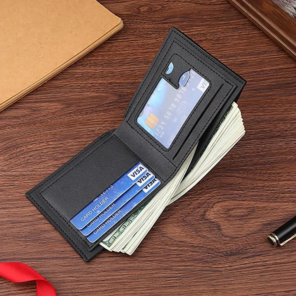 Slim Wallet for Men with Money Clip, Minimalist Wallet, Bifold Mens Wallets with Credit Card Holder, PU Leather Men's Wallet with Coin Purse, Carteras Para Hombres (Black 1)